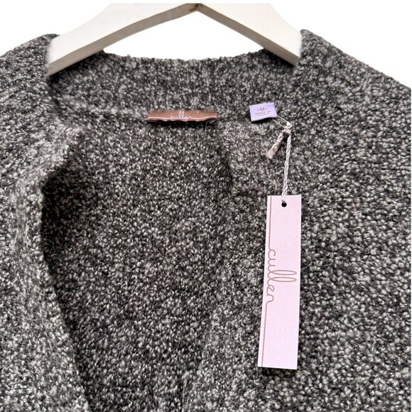 Cullen Brand Cardigan Wool Cashmere Blend Medium Womens Sweater Gray Boucle NWT - Picture 7 of 11